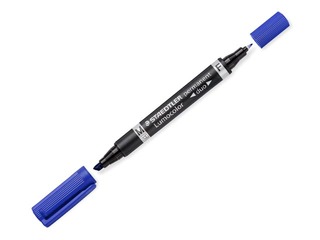 Permanentais marķieris Staedtler Lumcolor DUO, divpusējs, zils, 0.6mm/1.5mm