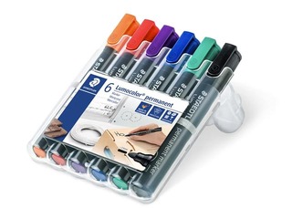 Permanentais marķieru komplekts Staedtler Lumcolor 352, 2mm, 6 krāsas