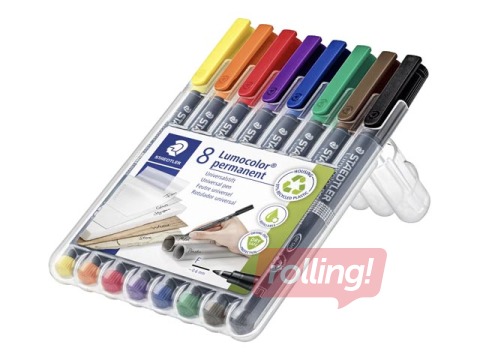 OHP Permanento marķieru komplekts Staedtler Lumcolor 318, 0.6mm, 8 krāsas