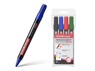 Permanento marķieru komplekts ErichKrause, P-200, 4 krāsas