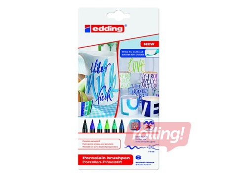 Marķieri keramikai Edding 4200, 6 krāsas (aukstie toņi)