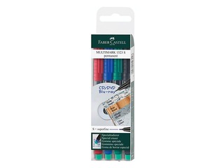 Permanento marķieru komplekts Faber Castell S, 0.4mm, 4 krāsas