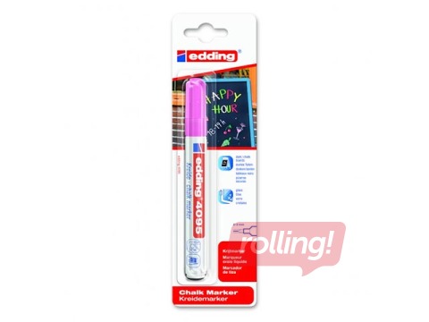 Marķieris -  šķidrais krīts Edding 4095, 2-3mm, neona rozā