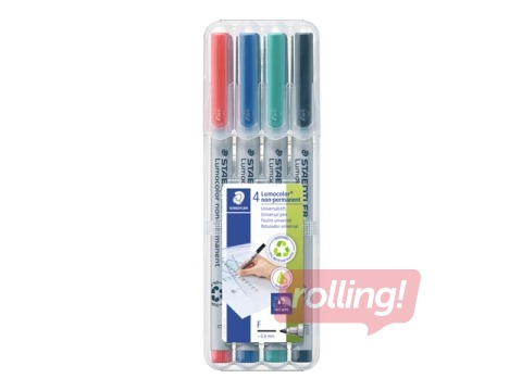 Marķieru komplekts Staedtler Lumocolor 316, 0.6mm, 4 krāsas, nav permanents