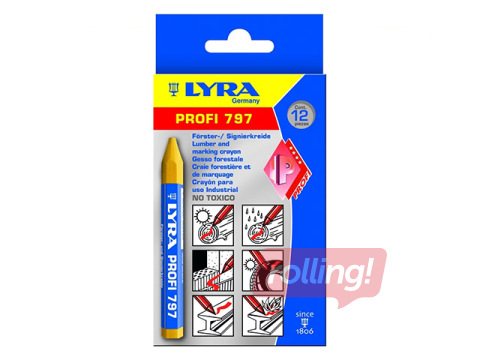 Marķēšanas krīts Lyra Profi, luminiscējošs, zils, 12 cm