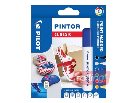 Permanento marķieru komplekts Pilot Pintor, 6 pamatkrāsas