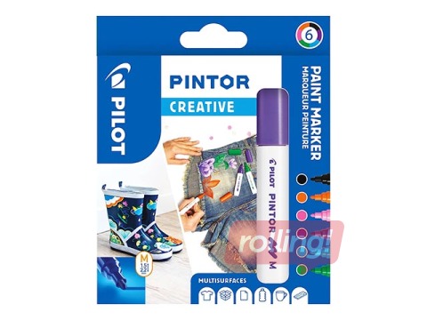 Permanento marķieru komplekts Pilot Pintor, 6 dažās krāsas