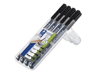 Marķieru komplekts Staedtler Lumocolor 319, melns, 4 līniju izmēri