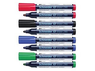 Marķieru komplekts baltajai tāfelei, Schneider 290, 4 krāsas