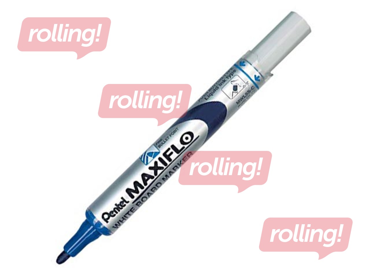 Marķieris baltajai tāfelei, Pentel Maxiflo, konisks, zils