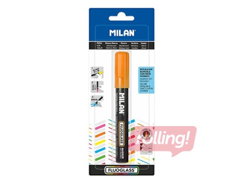 Marķieris stikla tāfelei Milan Fluoglass, slīps, oranžs