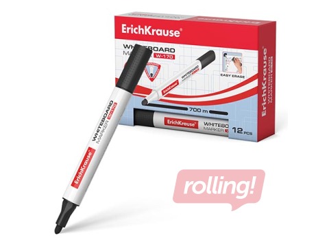 Marķieris baltajai tāfelei, ErichKrause W-170, trīsstūrveida forma, apaļš, melns