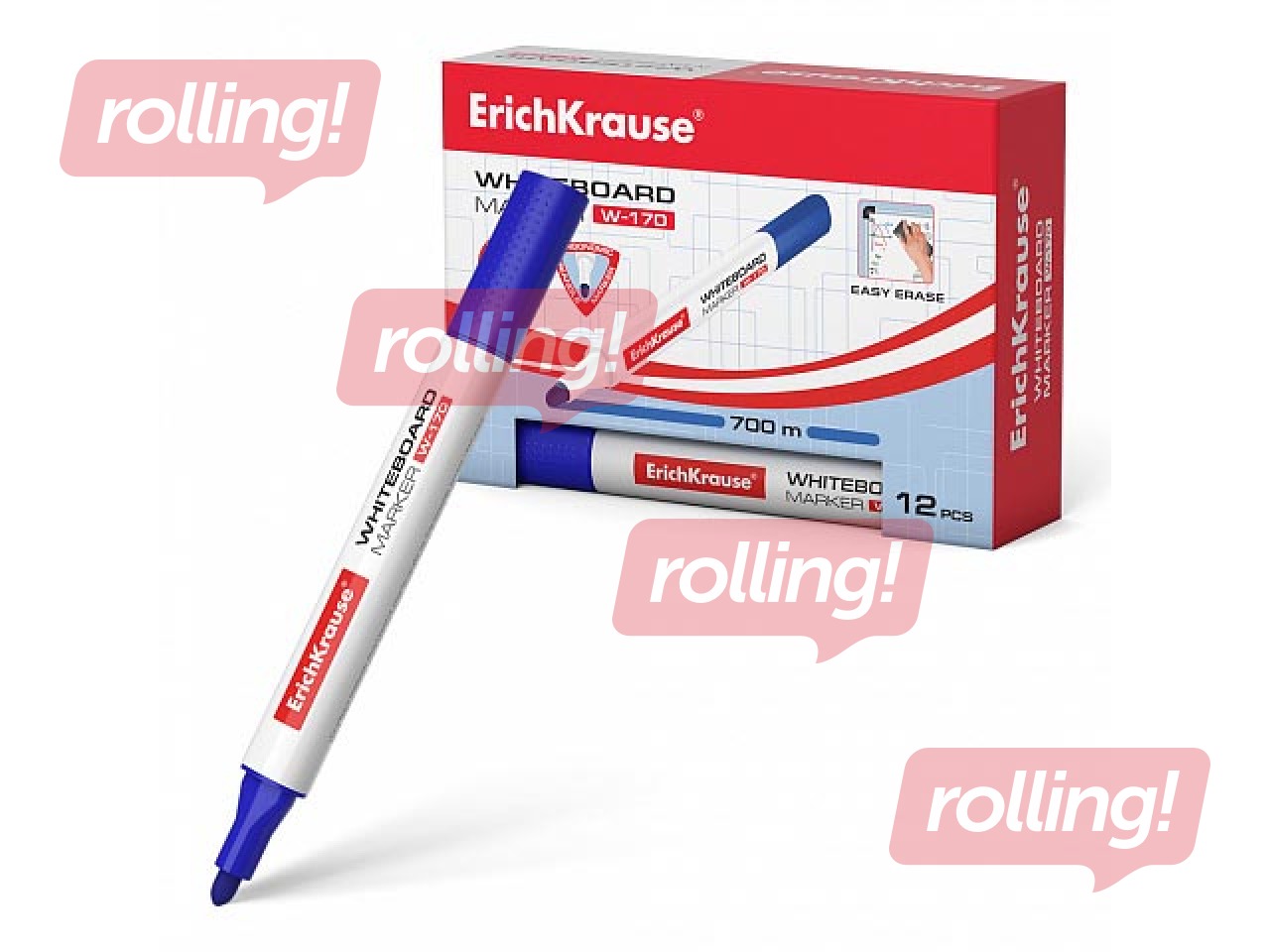 Marķieris baltajai tāfelei, ErichKrause W-170, trīsstūrveida forma, apaļš, zils
