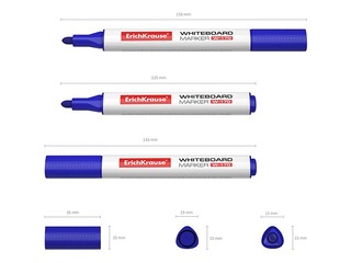 Marķieris baltajai tāfelei, ErichKrause W-170, trīsstūrveida forma, apaļš, zils