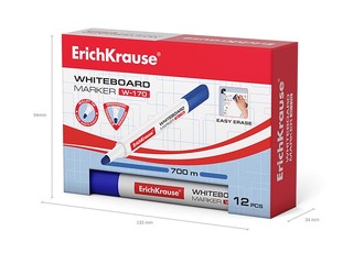 Marķieris baltajai tāfelei, ErichKrause W-170, trīsstūrveida forma, apaļš, zils