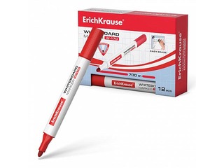 Marķieris baltajai tāfelei, ErichKrause W-170, trīsstūrveida forma, apaļš, sarkans