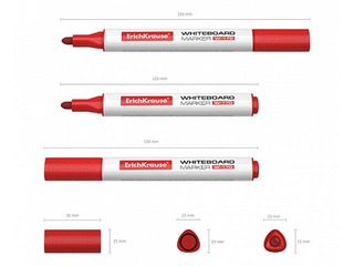 Marķieris baltajai tāfelei, ErichKrause W-170, trīsstūrveida forma, apaļš, sarkans