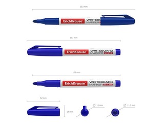 Marķieris baltajai tāfelei, ErichKrause W-110, apaļš, zils