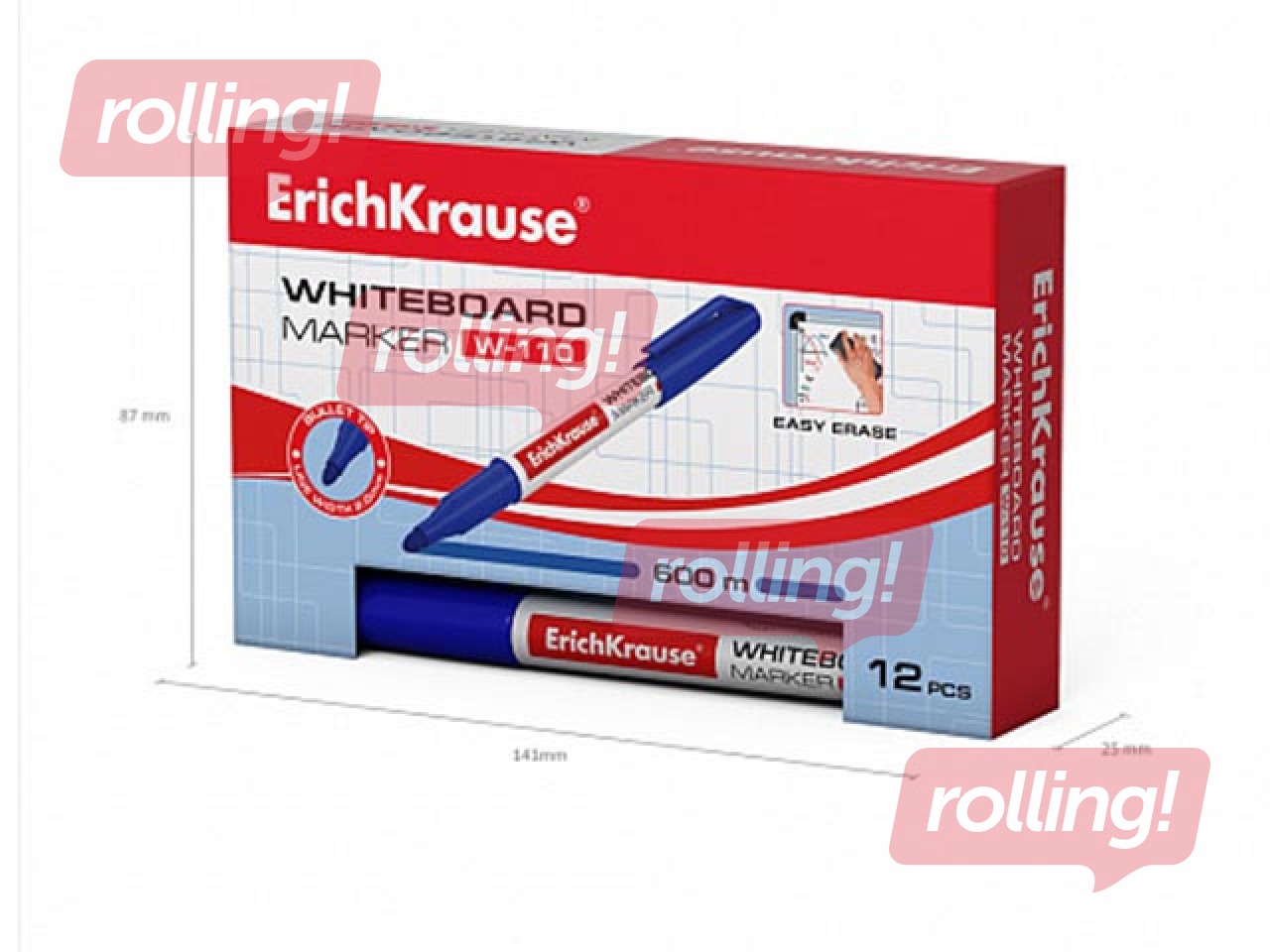 Marķieris baltajai tāfelei, ErichKrause W-110, apaļš, zils