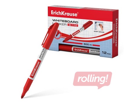 Marķieris baltajai tāfelei, ErichKrause W-110, apaļš, sarkans