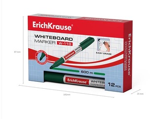Marķieris baltajai tāfelei, ErichKrause W-110, apaļš, zaļš