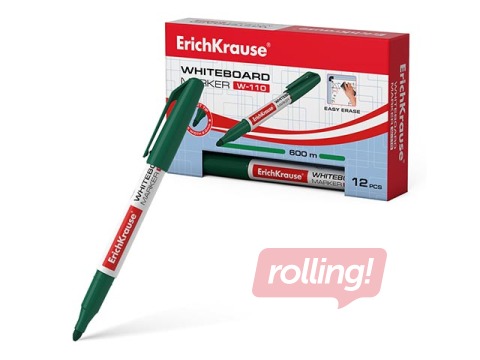 Marķieris baltajai tāfelei, ErichKrause W-110, apaļš, zaļš