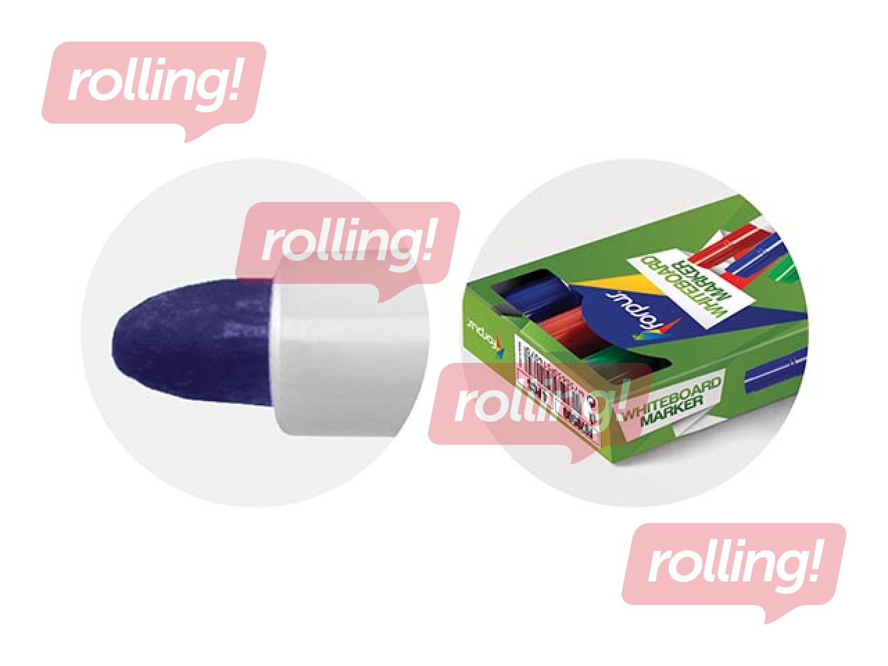 Marķieris baltajai tāfelei Forpus, apaļš, zils