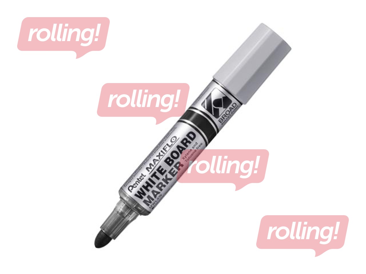 Marķieris baltajām tāfelēm Pentel Maxiflo, 8 mm, konisks, melns