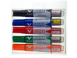 Marķieru komplekts baltajai tāfelei Pilot V Board Master, 2.2-5.2 mm, 5 krāsas