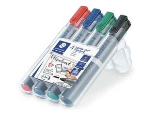 Marķieru komplekts flipchart papīram, Staedtler Lumocolor, 4 krāsas
