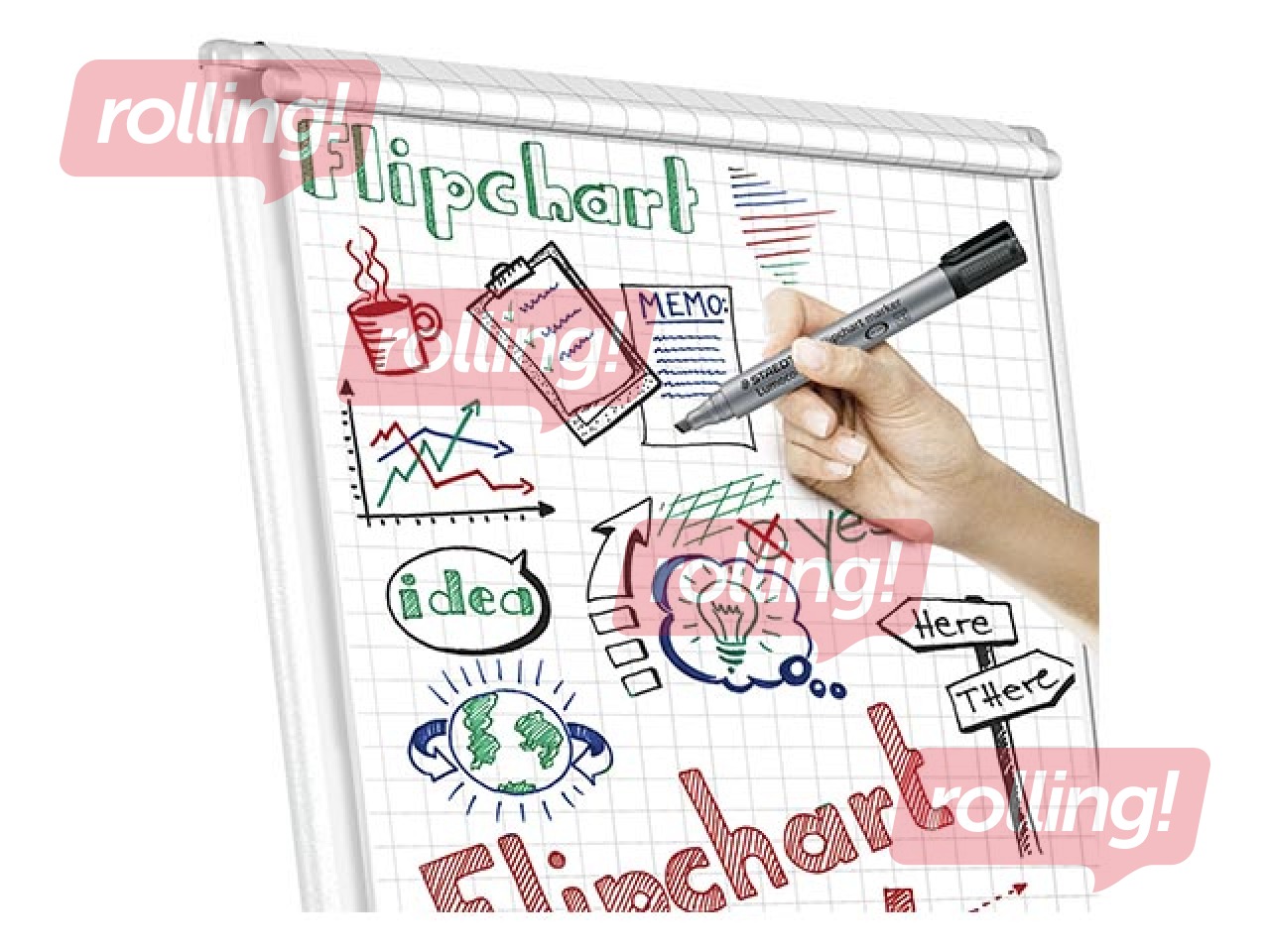 Marķieru komplekts flipchart papīram, Staedtler Lumocolor 356B, 4 krāsas