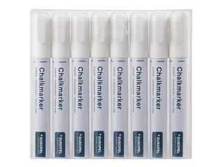 Krīta marķieris Europel, balts, 6mm, 8 gab.