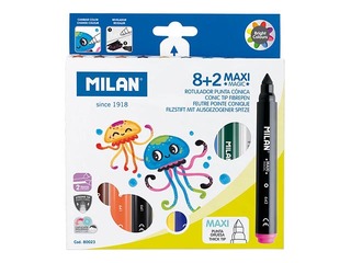 Flomāsteri Milan Maxi Magic, krāsu mainoši, 10 gab.
