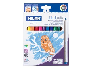 Flomāsteri Milan 11+ 1 flomasteris-dzēšgumija