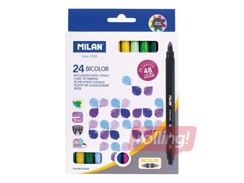 Flomāsteri Milan Bicolour, divpusīgi, 48 krāsas