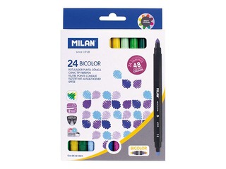 Flomāsteri Milan Bicolour, divpusīgi, 48 krāsas