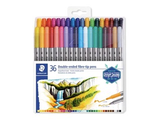 Flomāsteri Staedtler, divpusīgi, 36 krāsas