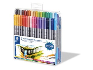 Flomāsteri Staedtler, divpusīgi, 72 krāsas