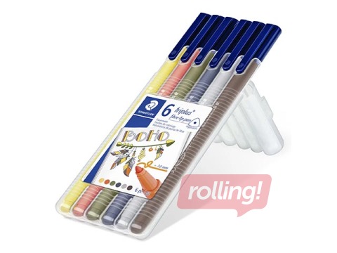 Flomāsteri Staedtler 323, 6 Boho toņu krāsas 