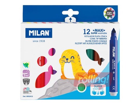 Flomāsteri Milan Maxi, 12 krāsas