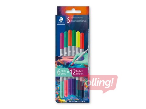 Flomāsteri Staedtler, 3280, divpusīgi, 12 krāsas, 6 gab.