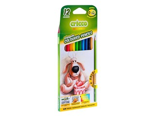 Krāsainie zīmuļi Cricco, trīsstūra, 12 krāsas