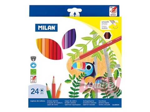 Krāsainie zīmuļi Milan 24 krāsas