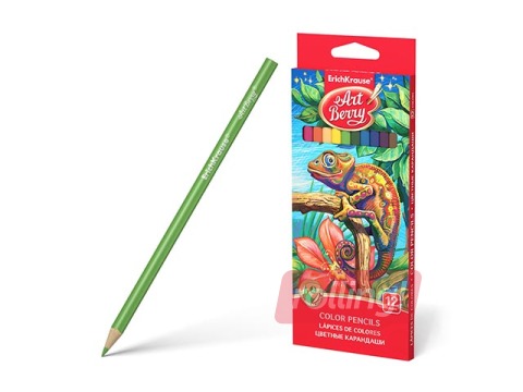 Krāsainie trīsstūra zīmuļi ArtBerry, 12 krāsas