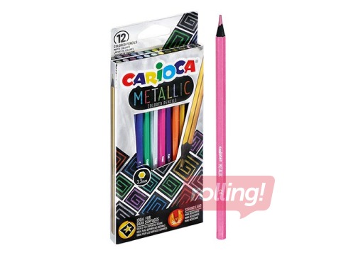 Krāsainie zīmuļi Carioca, 12 metāliskas krāsas