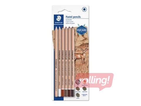 HOTPR Krāsainie zīmuļi Staedtler Lumograph 100P, 6 pasteļkrāsas