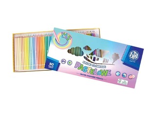 Krāsainie zīmuļi Astra, 50 pasteļkrāsas