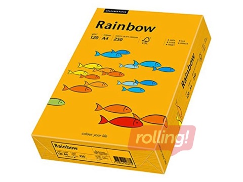 Papīrs Rainbow 22, gaiši oranžs, A4, 80g/m², 500 loksnes