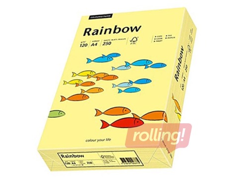 Papīrs Rainbow 16, A4, dzeltens, 80g/m², 500 loksnes