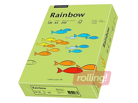 Papīrs Rainbow 74, A4, koši zaļš, 80g/m², 500 loksnes